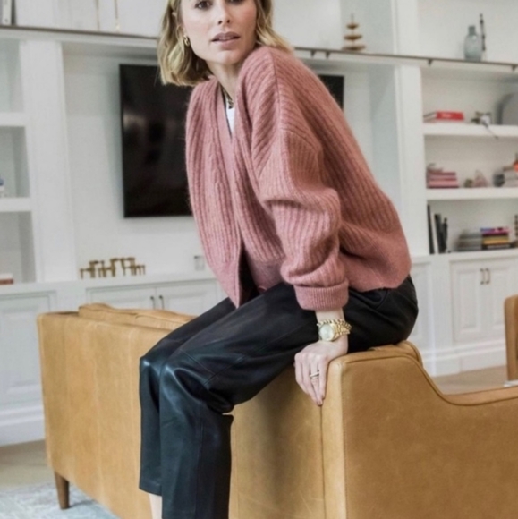 Anine Bing Maxwell Cardigan Mohair Rose Size Large New - Picture 3 of 11